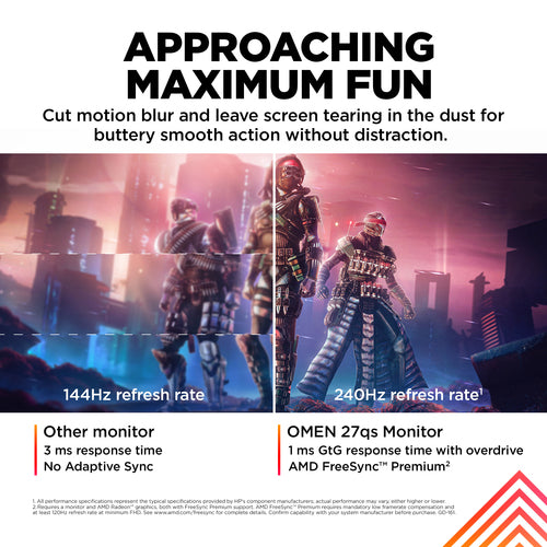 OMEN by HP 27 inch QHD 240Hz Gaming Monitor - OMEN 27qs OMEN by HP 27 inch QHD 240Hz Gaming Monitor - OMEN 27qs